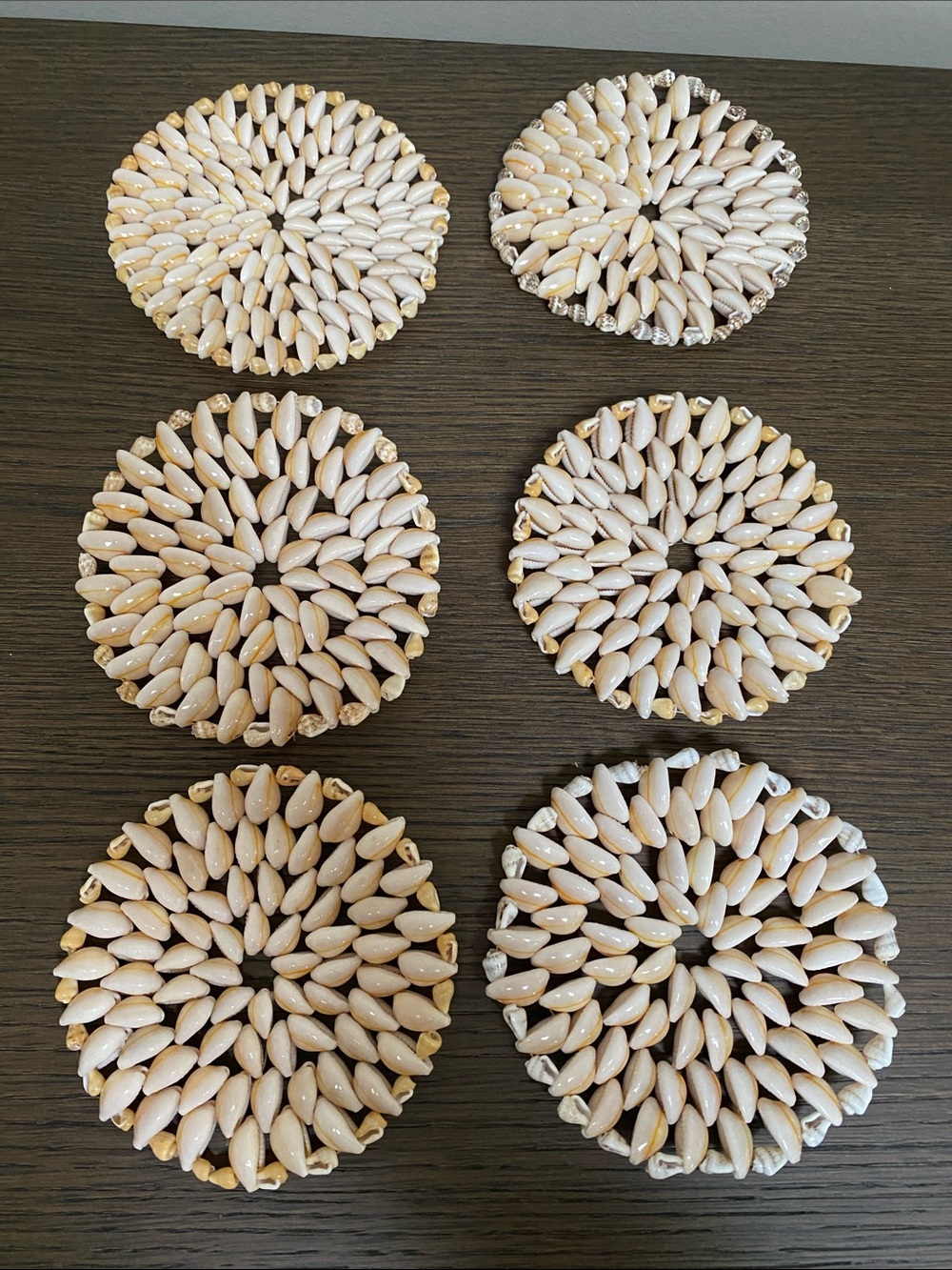 Handmade 5” Shell Coasters (Set of 6)